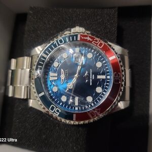 Invicta Pro Diver Blue and Red Watch 43mm